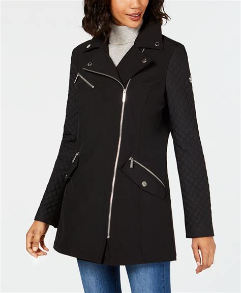 michael kors asymmetrical quilted sleeve belted raincoat|Asymmetrical Quilted Nylon Packable Puffer Jacket .